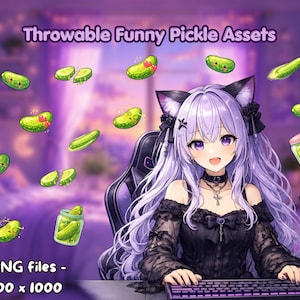Funny Pickle Wurf-Items – Lustige Essiggurken VTuber Overlay – Kompatibel mit T.I.T.S. & Throwing-Programmen – Stream Deko