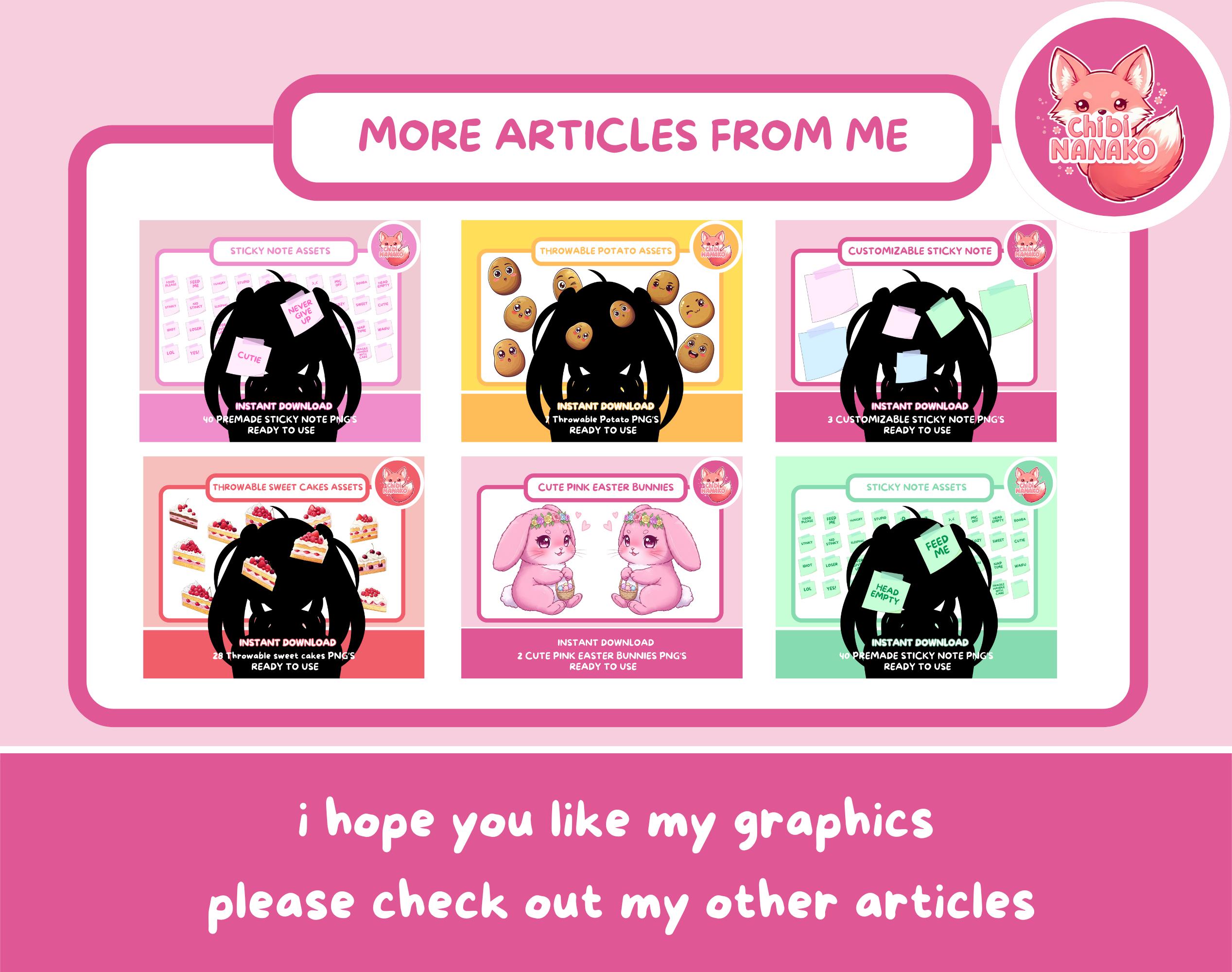 Sticky Note Props Premade Sticky Note Set Light Blue – Funny Vtuber Props – Feed Me ...