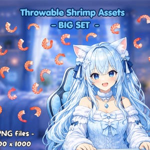 Garnalenwerpspullen – Grote set – Digitale VTuber-overlay – Compatibel met T.I.T.S. en andere werpprogramma's – Streamdecoratie