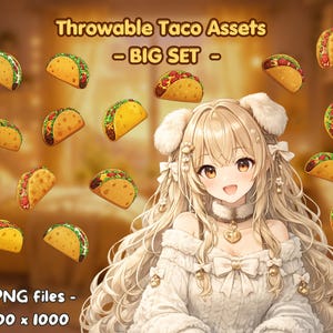 Funny Taco Throwing Items – Big Set – Digital VTuber Overlay – Compatible with T.I.T.S. & KBonk