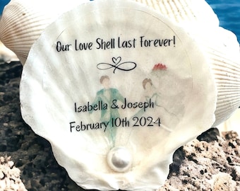 Wedding Guest Favors, Beach Wedding Shower Favors, Bulk Wedding Favor Bags, Custom Seashell Decorations, Wedding Place Setting Favors