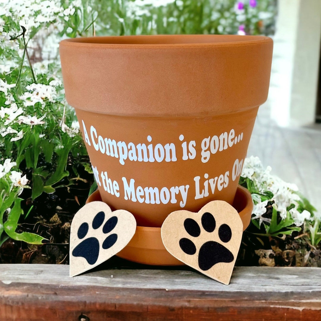Plantable Paw Print Pet Memorial Gift, Custom Pet Sympathy Gift, Dog Memorial Gift, Cat Loss ...