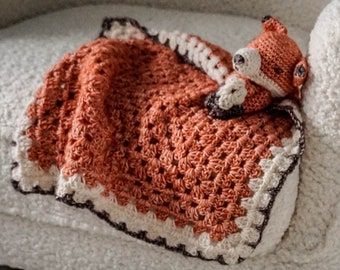 Crochet Sleepy Emmet Fox Lovey - Comforter and Doll