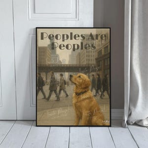 Golden Retriever Cityscape Poster: Motivational Dog Lover Wall Art