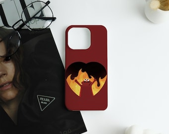 Cute Monster Heart iPhone Case,Custom Text iPhone Case,Multi-Device iPhone Protective Case iPhone 17/16/15/14/13/12 Basic/Pro/Mini/Pro Max