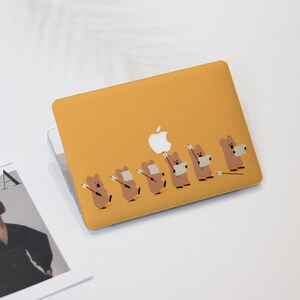 Cartoon Funny Bears Queue Macbook Air Case | Hard Laptop Case for Macbook Air 11/13/15 Pro 13/14/15/16 2021 2022 2023 Cover | Laptop Sleeve