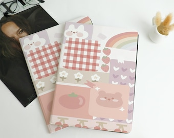 Pastel Kawaii Collage iPad Case for iPad Air 7/6/5,iPad Pro,iPad Mini,iPad Case With Auto Wake/Sleep,Customized iPad Case,Gift for friend