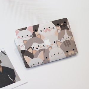 Repeat Cute Cartoon Cats Macbook Air Case | Hard Laptop Case for Macbook Air 11/13/15 Pro 13/14/15/16 2021 2022 2023 Cover | Laptop Sleeve