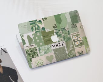 Collage of Green Plants Macbook Air Case | Hard Laptop Case for Macbook Air 11/13/15 Pro 13/14/15/16 2021 2022 2023 Cover | Laptop Sleeve