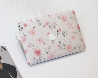 Romantic Light Pink Roses Macbook Air Case | Hard Laptop Case for Macbook Air 11/13/15 Pro 13/14/15/16 2021 2022 2023 Cover | Laptop Sleeve
