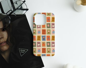 Retro Pattern iPhone Case,Custom Text iPhone Case,Multi-Device iPhone Protective Case iPhone 17/16/15/14/13/12 Basic/Pro/Mini/Pro Max