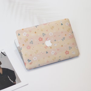 Cute Cartoon Floral Rabbit Macbook Air Case | Hard Laptop Case for Macbook Air 11/13/15 Pro 13/14/15/16 2021 2022 2023 Cover | Laptop Sleeve
