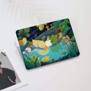 Cute Cartoon Duck & Frog Macbook Air Case | Hard Laptop Case for Macbook Air 11/13/15 Pro 13/14/15/16 2021 2022 2023 Cover | Laptop Sleeve