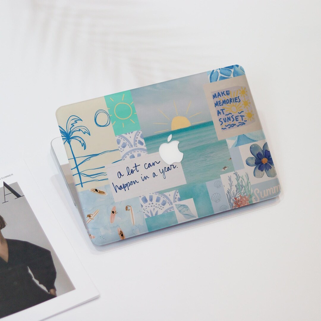 Blue Ocean Theme Collage MacBook Air Case | Hard Laptop Case for ...