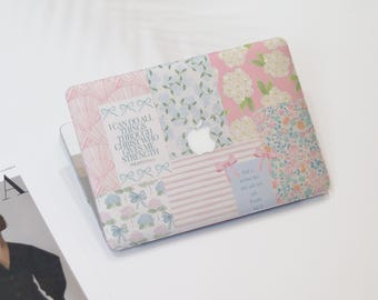 Girly Flowers Collage Pink Macbook Air Case | Hard Laptop Case for Macbook Air 11/13/15 Pro 13/14/15/16 2021 2022 2023 Cover |Laptop Sleeve