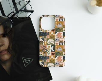 Illustrations Retro iPhone Case,Custom Text iPhone Case,Multi-Device iPhone Protective Case iPhone 17/16/15/14/13/12 Basic/Pro/Mini/Pro Max