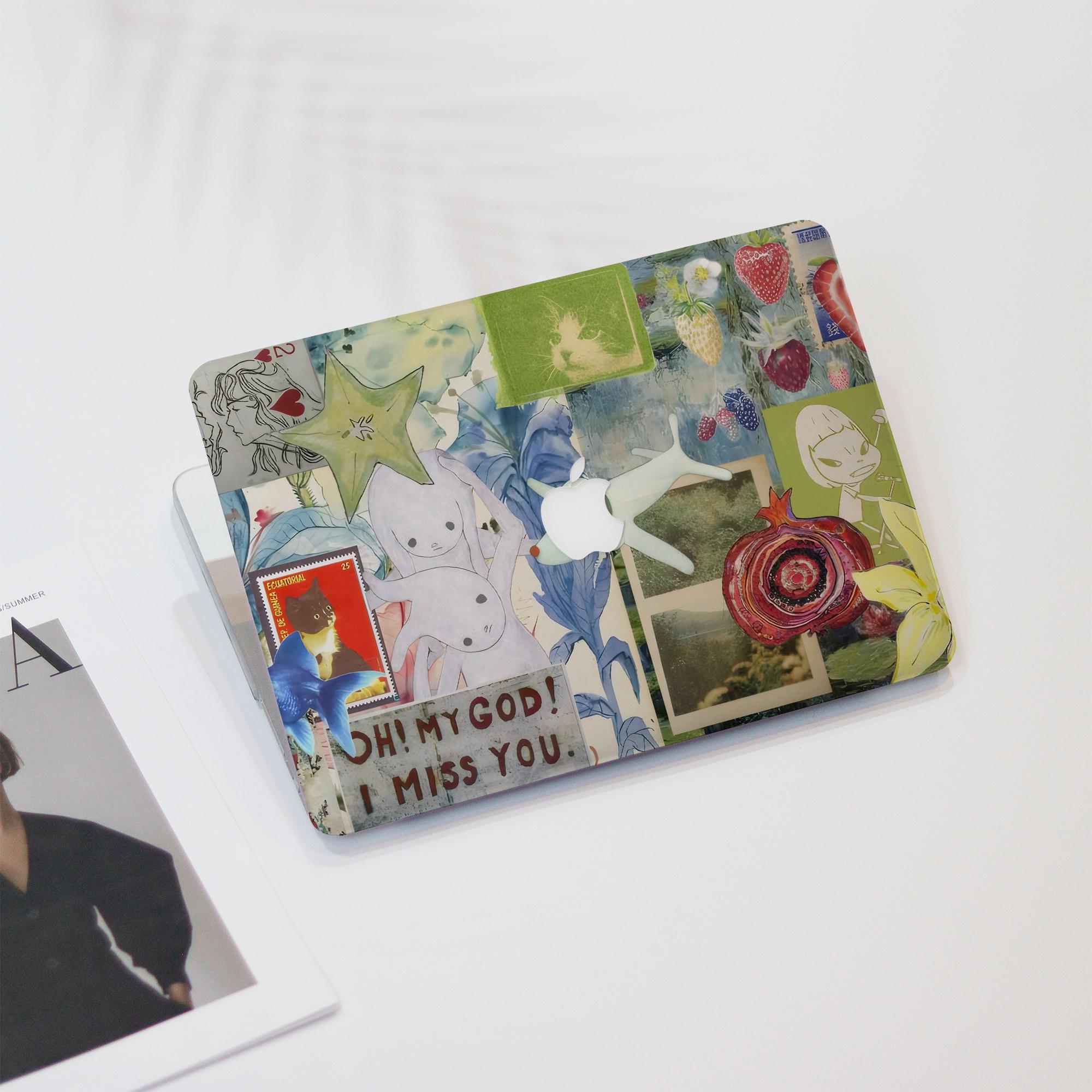 Funny Collage Animal Fruit  Macbook Air Case | Hard Laptop Case for Macbook Air 11/13/15 Pro 13/14/15/16 2021 2022 2023 Cover |Laptop Sleeve