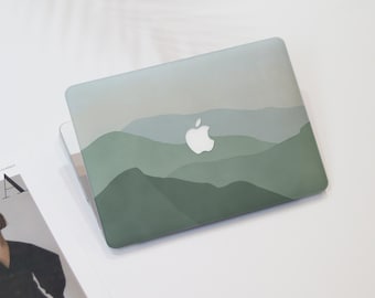 Gradient Green Mountains Macbook Air Case | Hard Laptop Case for Macbook Air 11/13/15 Pro 13/14/15/16 2021 2022 2023 Cover |Laptop Sleeve