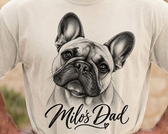 Custom Pet Dad Shirt, Personalized Dog Dad Tee, Comfort Color Pet Portrait Tshirt, Custom Dog Dad T-Shirt
