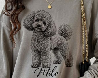 Custom Pet Portrait Sweatshirt, Personalized Pet Photo Sweatshirt, Comfort Color Custom Dog Sweatshirt, Custom Cat Portrait Sweatshirt