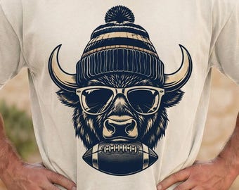 Buffalo Football Mascot Shirt, Comfort Colors Bison Sports Tee, Gameday New York Shirt, Cool Animal Athlete Tee