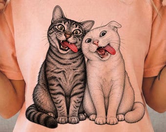 Funny Cats Tongue Out Tee, Funny Cat Faces Tshirt, Comfort Color Goofy Cat Shirt, Funny Cat Lover T-Shirt