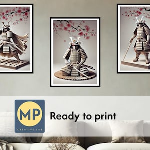 Set di 3 Stampe - Samurai di carta