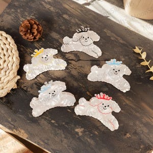 Cute Dog Hair Claw, Cartoon Jump Dog Hair Clips, Girlish Hair Claw Clip, Acetate Hair Claw Medium, Hair Claw for Thick Hair, Hair Clamp