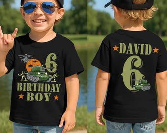 Personalised Birthday T-shirt, Birthday Shirt, Army age Shirt, Any Age Any Name, Boy birthday shirt, Personalized Desert Military Tank Shirt