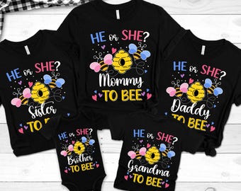 He Or She Mom To Bee Shirt, Bumble Bee Gender Reveal Party Shirts, Pregnancy Reveal Shirt, Keeper of the Gender, Mom to be Shirt, Auntie Tee