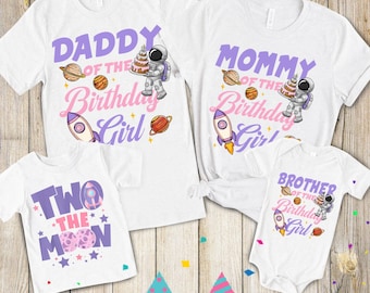 Two the Moon To the Moon Shirt Two the Moon Birthday Two the Moon Outfit Two the Moon Birthday TShirt 2 the Moon Birthday T-Shirt Girl Bday