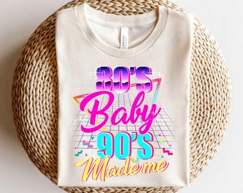 Vintage 1980s 80's Png Baby 1990s 90's Made Me Retro Nostalgia Png Digital Download