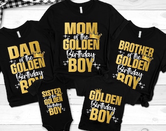 Golden Birthday Boy Shirt, Custom Age And Name Birthday Boy Shirt, Golden Birthday Family tshirt, Golden Boy Birthday Shirts