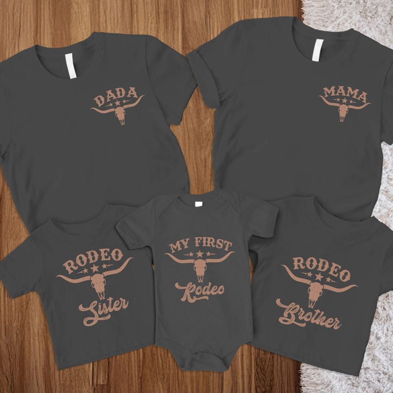 My First Rodeo Birthday Family Matching Shirt, 1st Rodeo Western Farm ...