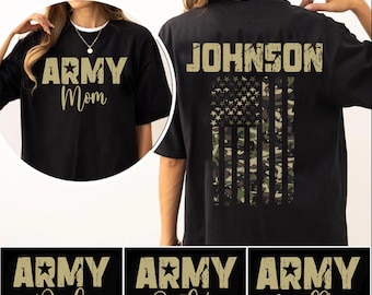 Custom Army Mom Shirt, Personalized Army Family T-Shirt, Military Support Shirts, Proud Army Parent Tee, Custom Boot Camp Family Gift