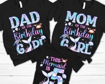 Mermaid Birthday Shirt, Mermaid Shirt, Matching Family Birthday Shirts, Birthday Girl Matching Shirts, Under The Sea Shirts, Party T-Shirt