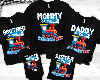 Personalized Train Birthday Shirt, Matching Family Birthday Shirts, Train Birthday Shirt, Custom Name Matching Tee