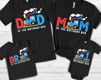 Personalized Age and Name Train Birthday Shirt, Matching Family Birthday Shirt, Boys Birthday Shirt, Chugga Chugga Birthday Shirt, Two Two
