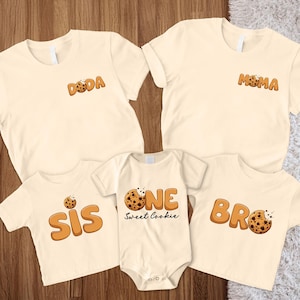 Cookies and Milk Sweet One 1st Birthday Party Shirts, Sweet One Family Matching First Birthday Tshirt, Milk and Cookie Theme Birthday Tee
