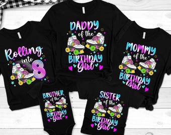 Roller Skate Birthday Shirt, Custom Rolling Into Birthday T-Shirt, Skating Birthday Shirt, Roller Skate Party, Roller Skating Birthday