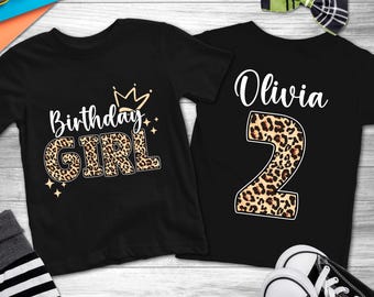 Birthday girl shirt, leopard birthday shirt, girl birthday party, teen birthday party, birthday girl, matching birthday, toddler birthday