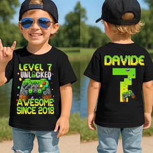 Video Game Bday Party Shirt,Birthday Boy Girl Shirt,Game Brithday Shirt,Gamer Birthday Party Shirt,Personalized Birthday Shirt for Kids,