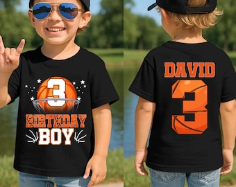 Birthday Boy Shirt Custom Name Age Basketball Birthday Party Tee Shirts, Kids Basketball Shirt, Basketball Number Tee, Basketball Boy Tshirt