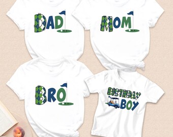 Personalized Golf Family Birthday Shirts, Golf birthday outfit. Hole in One Birthday Party, Personalized Golf Birthday Shirt, Matching Shirt