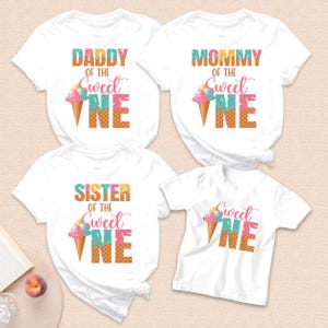 Sweet Family Ice Cream Theme Birthday Shirts, Mom Dad Bro Sis Family Ice Cream Birthday Shirts, Matching Ice Cream Birthday Shirts