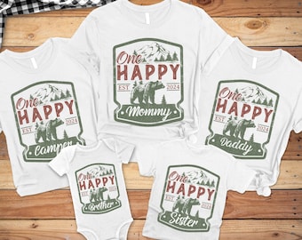One Happy Camper Shirt, First Birthday Shirt, Camp Mommy and Me Shirts, Camping 1st Birthday Outfit, One Happy Camper Matching Family Tees,