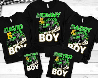 Matching Family Tractor First Birthday Shirts, personalized Tractor Birthday Shirt, Tractor Birthday Boy outfit, Mommy and me tractor Shirts