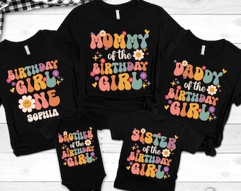 Groovy One Family First Birthday Shirts, Retro 1st Birthday Tees, Mama Daddy Matching Family T-shirt 1st Birthday Outfit Mommy and Me