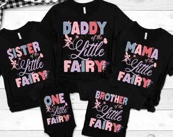Fairy Birthday Family Matching Shirts, Fairy 1st Birthday T-shirts, Fairy Birthday Party Tees for Fairy Theme Bday, Mommy and Me T-Shirt