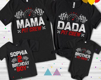 Fast One Pit Crew Birthday Shirt, Car Race Birthday Tee, Birthday Boy Shirt, Family First Birthday Party Shirts, Fast One 1st Birthday Shirt